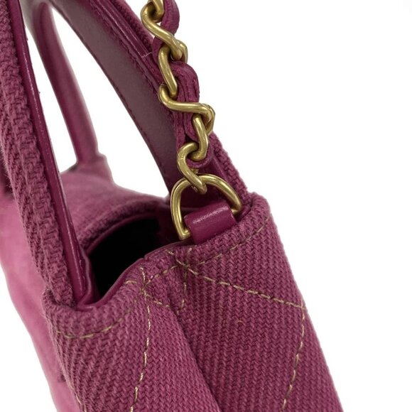 Auth CHANEL Chain Clutch / Matelass - Pink Denim Shoulder Bag gold hardware - Picture 10 of 16